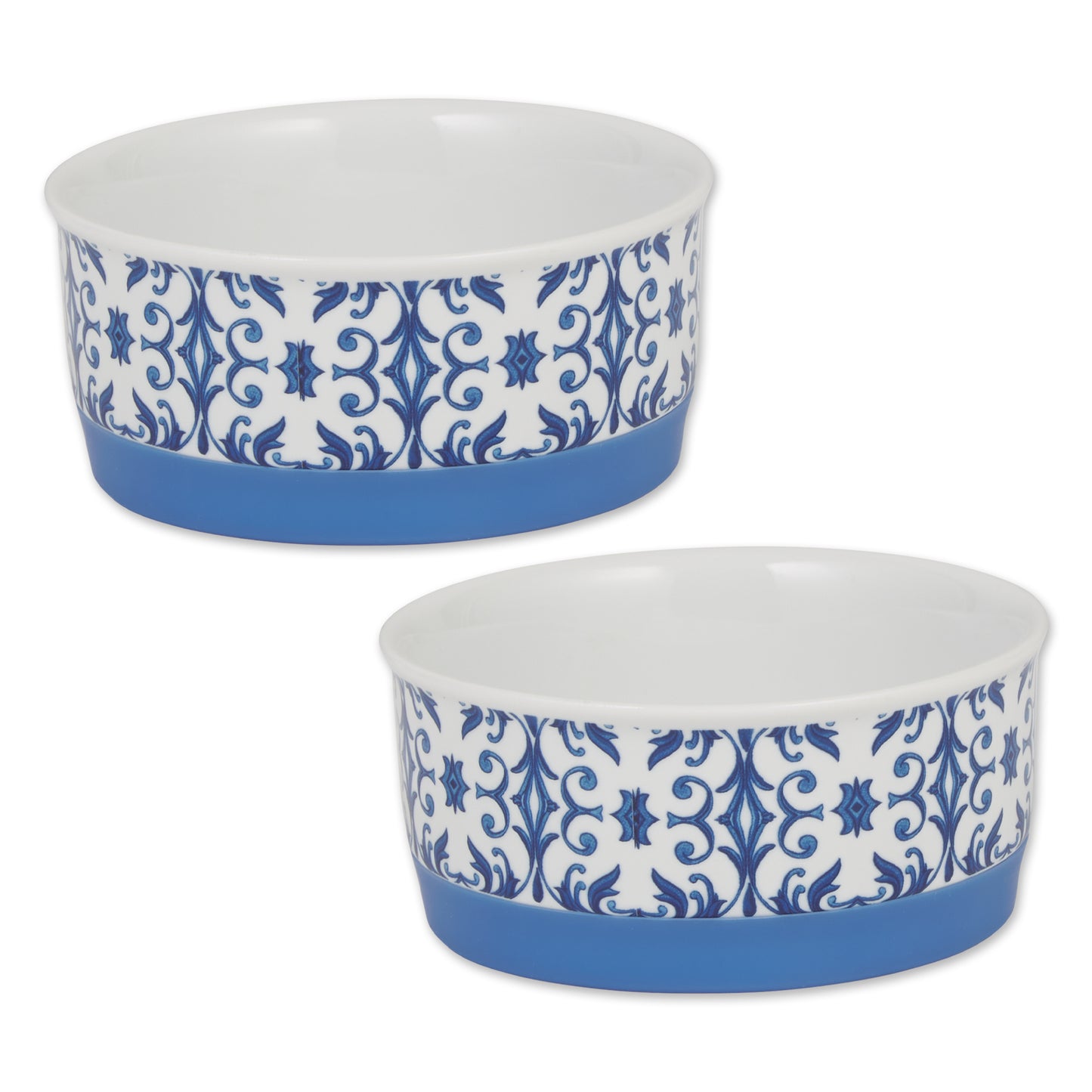 Blue Tile Pet Bowl Set of 2, Small - 3/4 C Capacity