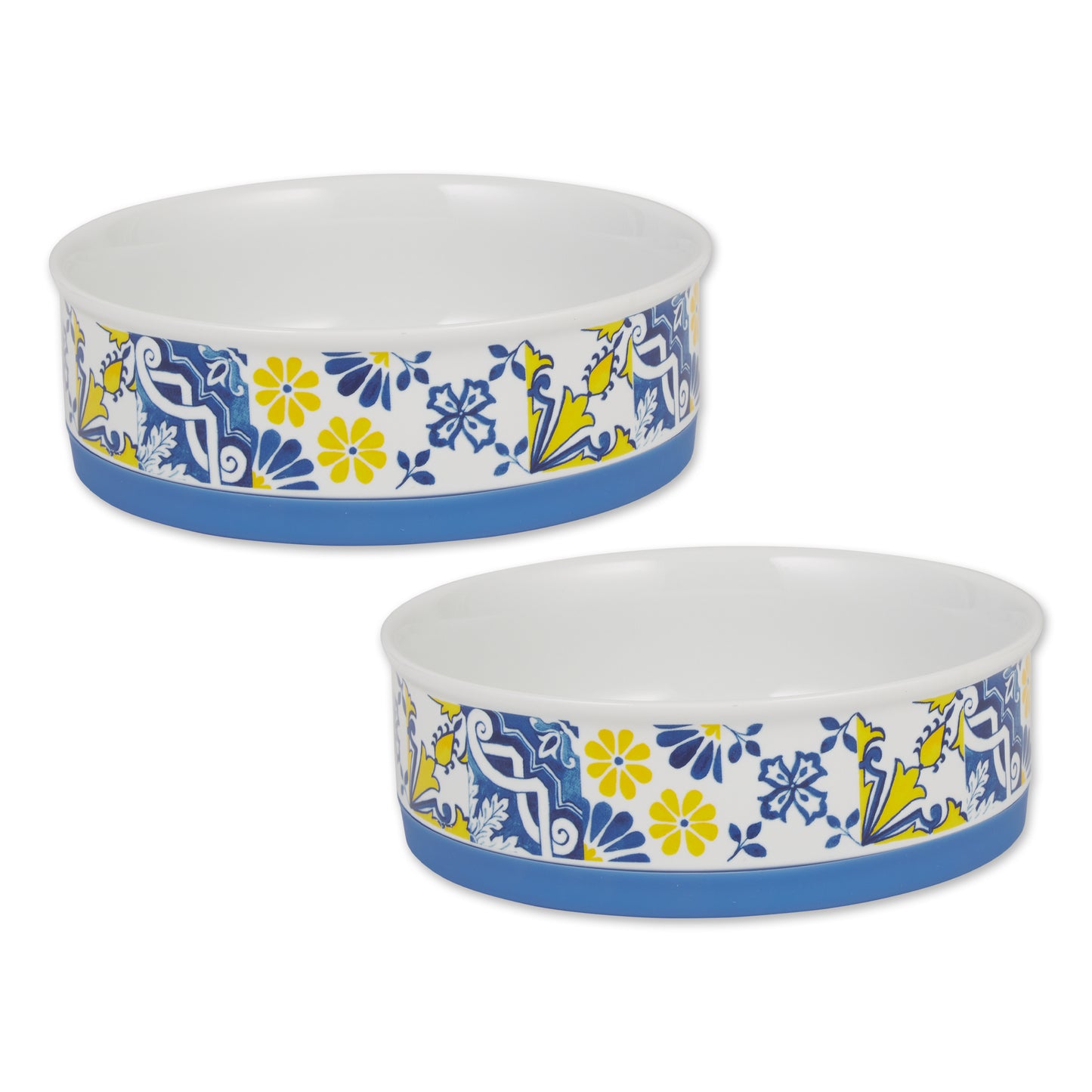 Azulejos Tile Pet Bowl Set of 2, Large 3.75 C. Capacity