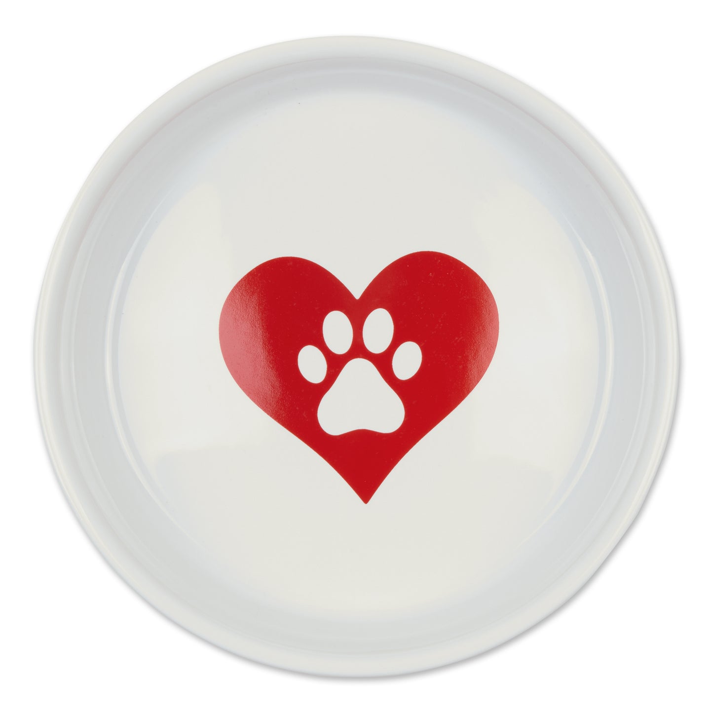 Heart Paw Pet Bowl Set/2, Large 3.75 C. Capacity