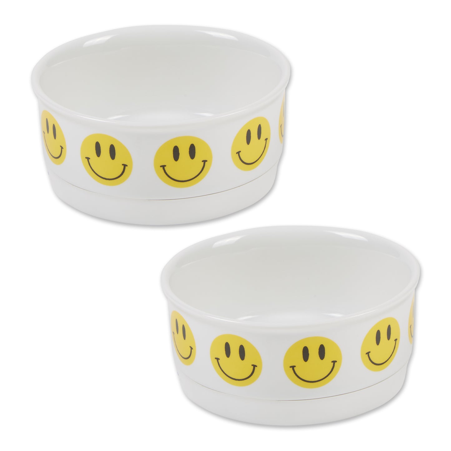 Smiley Face Pet Bowl Set/2, Small - 3/4 C Capacity