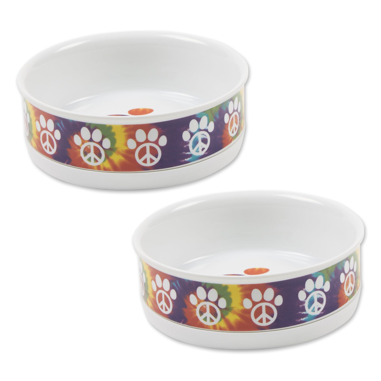 Peace Paw Pet Bowl Set/2, Medium - 1.5 C. Capacity