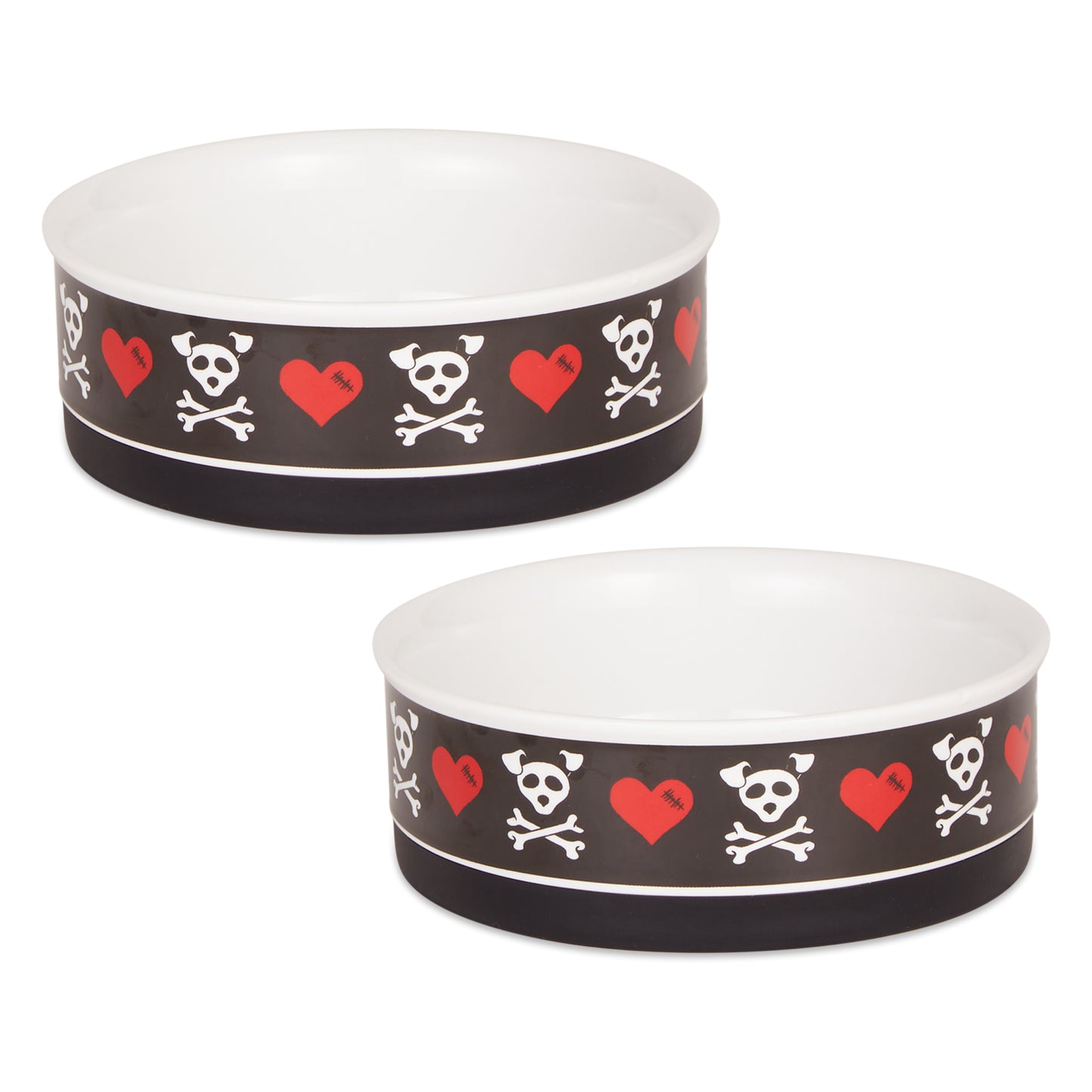 Bad to the Bone Pet Bowl Set of 2, Medium - 1.5 C. Capacity