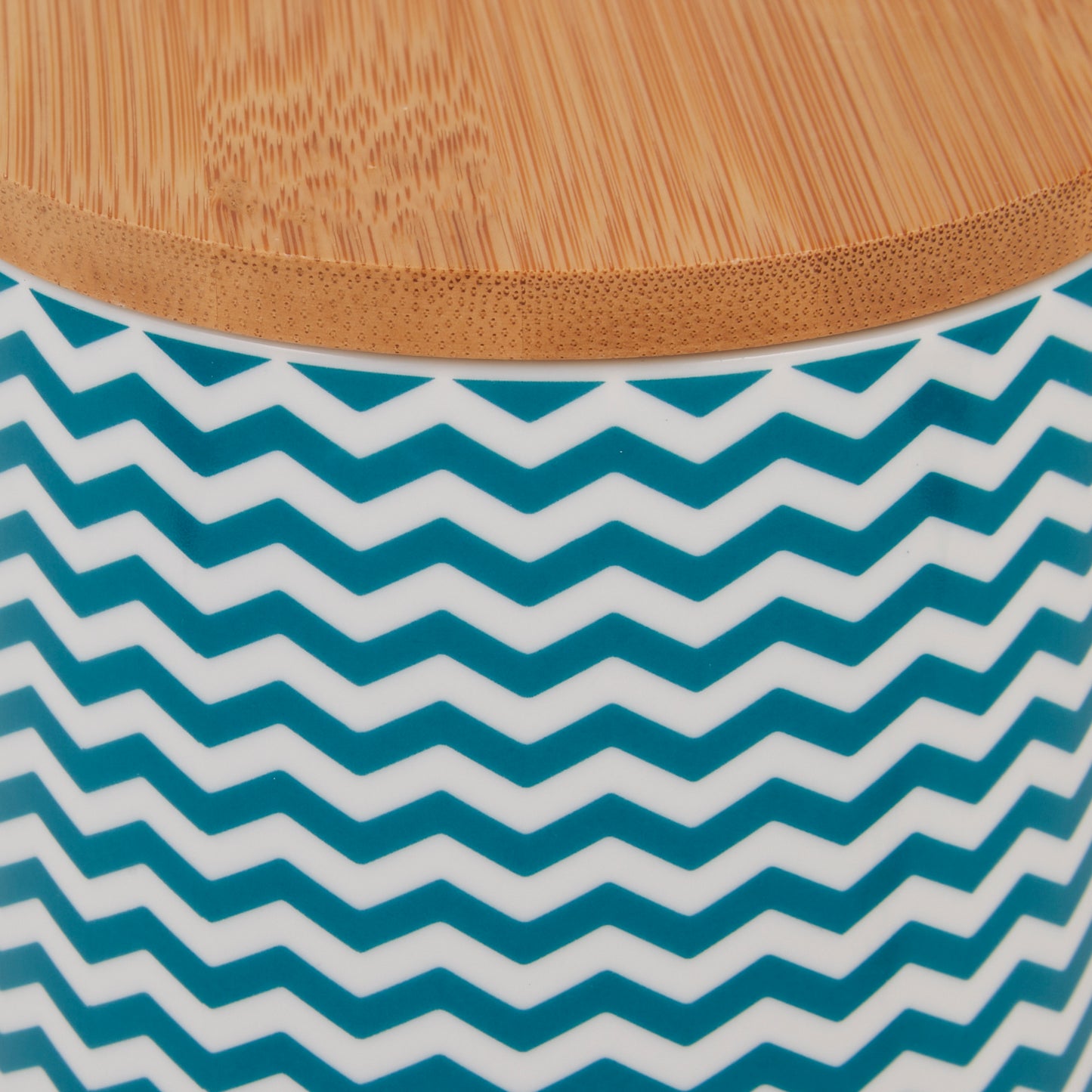 Teal Chevron Ceramic Treat Canister