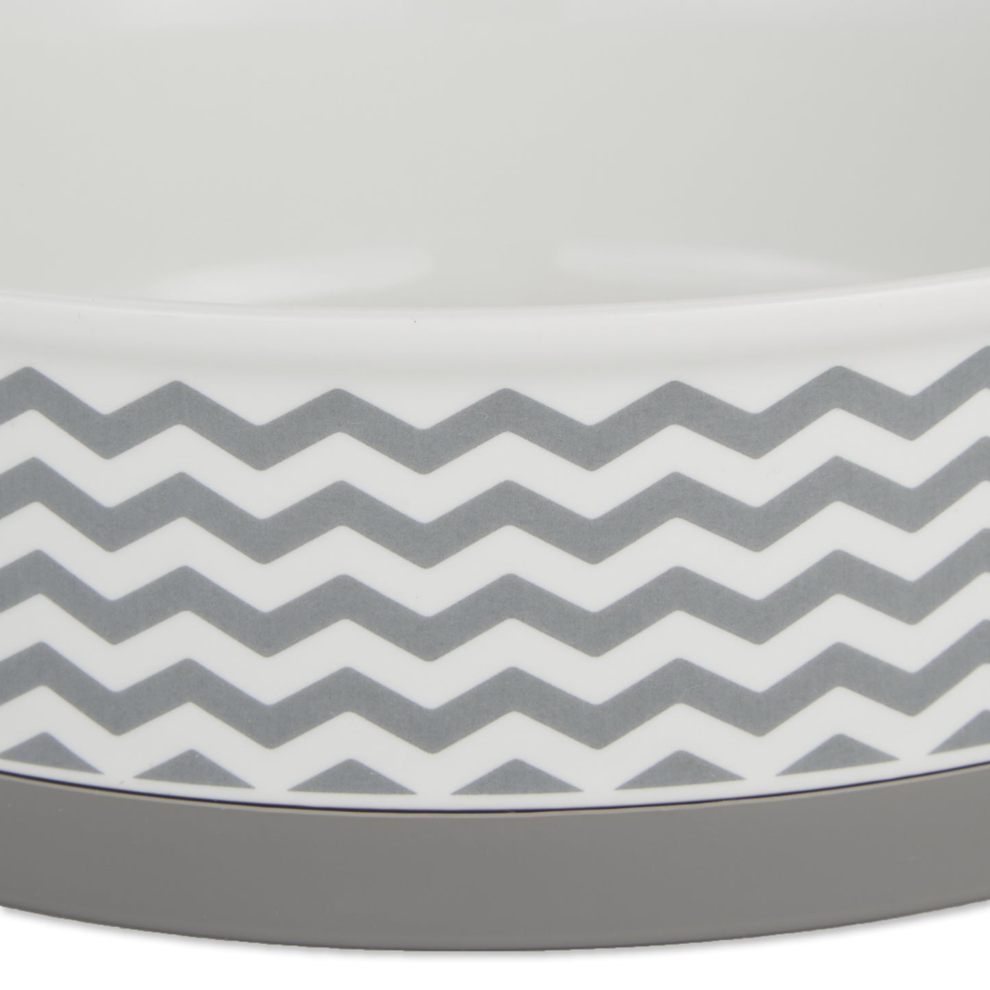 Gray Chevron Pet Bowl Set of 2, Small - 3/4 C Capacity