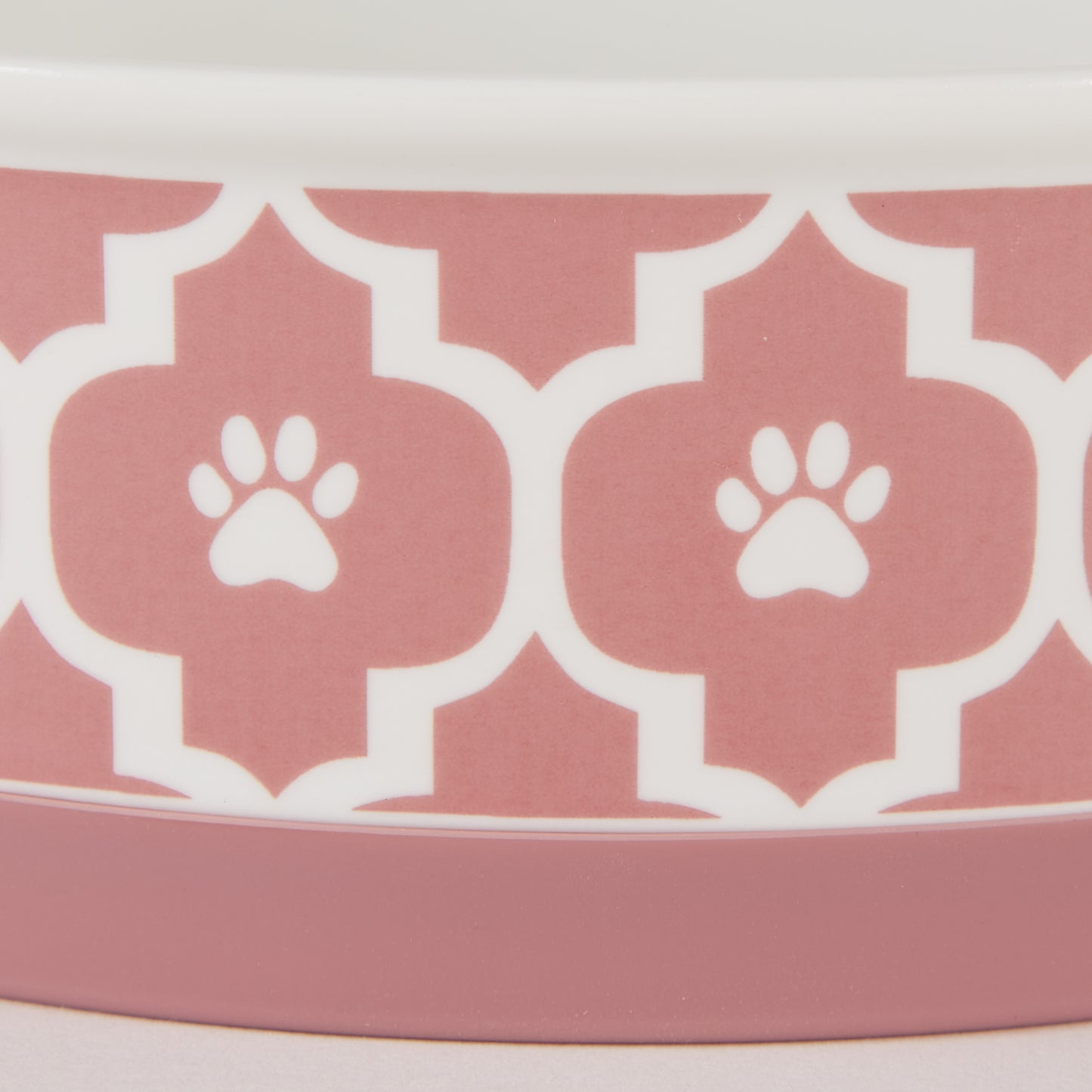 Rose Lattice Paw Print Pet Bowl Set of 2, Large 3.75 C. Capacity