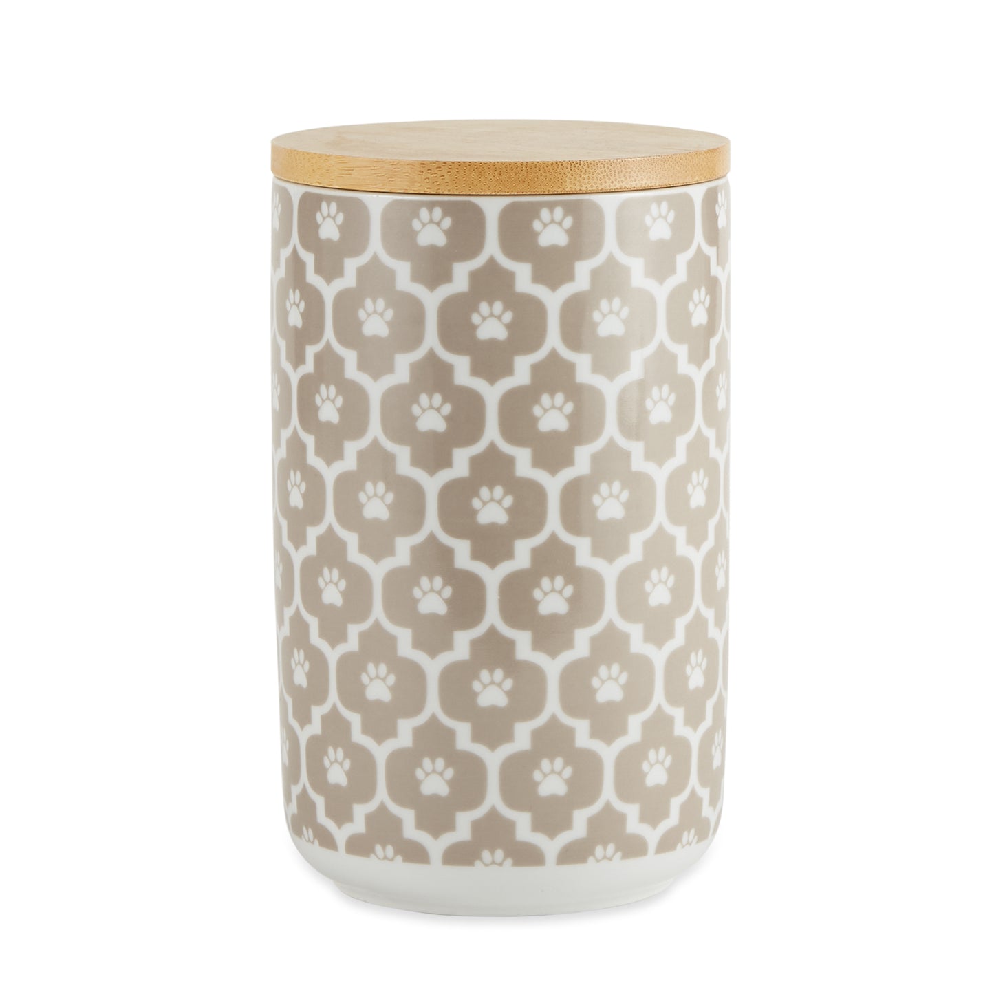 Stone Lattice Paw Print Pet Treat Canister - 4.5 Cup Capacity