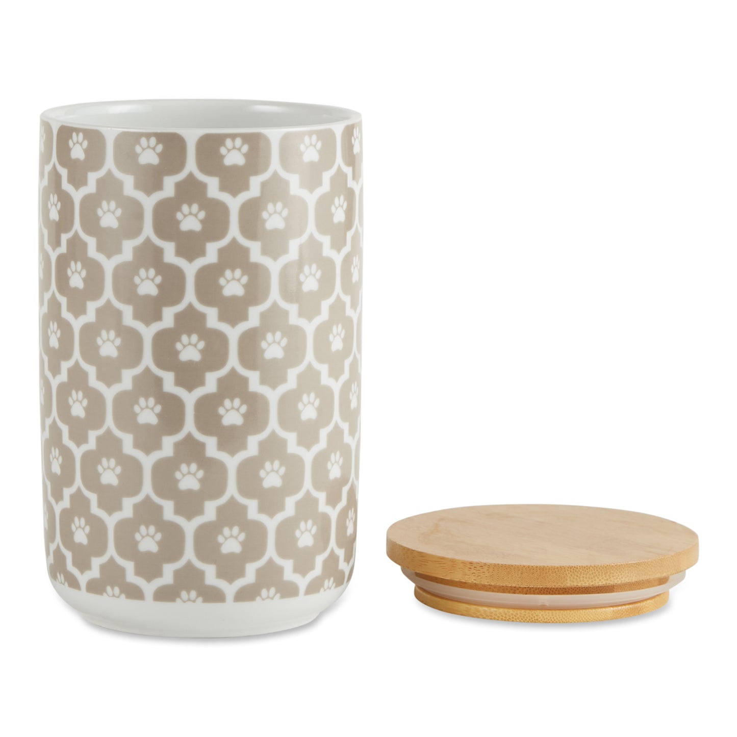 Stone Lattice Paw Print Pet Treat Canister - 4.5 Cup Capacity