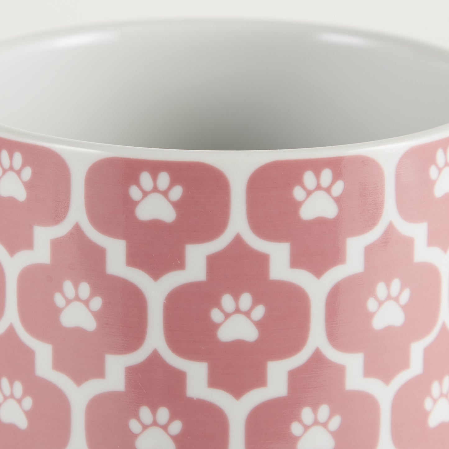 Rose Lattice Paw Print Pet Treat Canister - 4.5 Cup Capacity