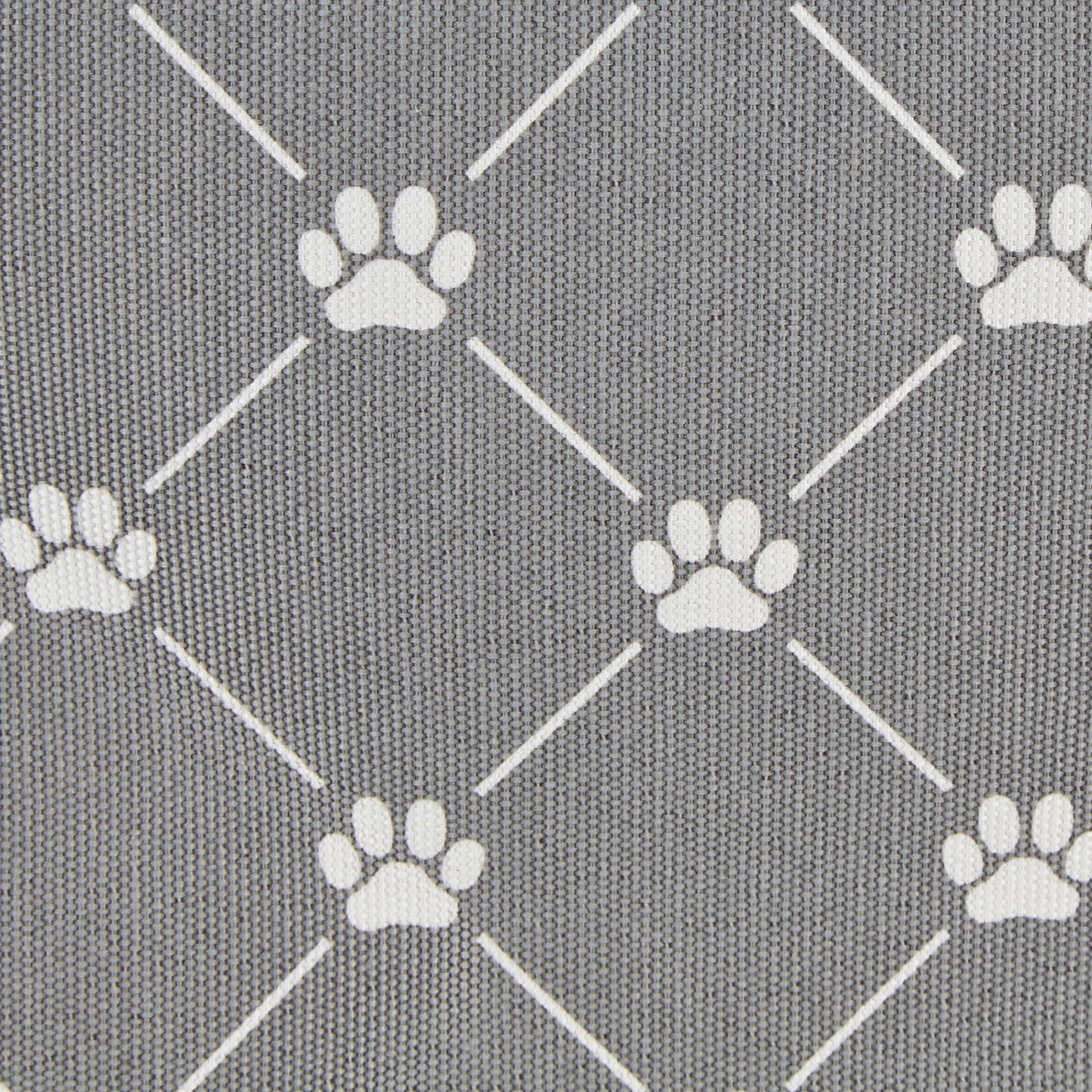 Collapsible Pet Storage Collapsible Bin, Trellis Paw Print, Gray, Medium Round - 15x12"