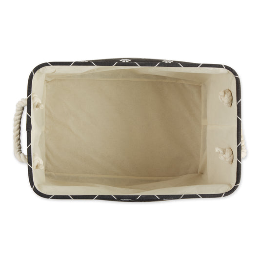 Bone Dry Collapsible Pet Storage Bin, Trellis Paw Print, Black, Medium - 16x10x12"