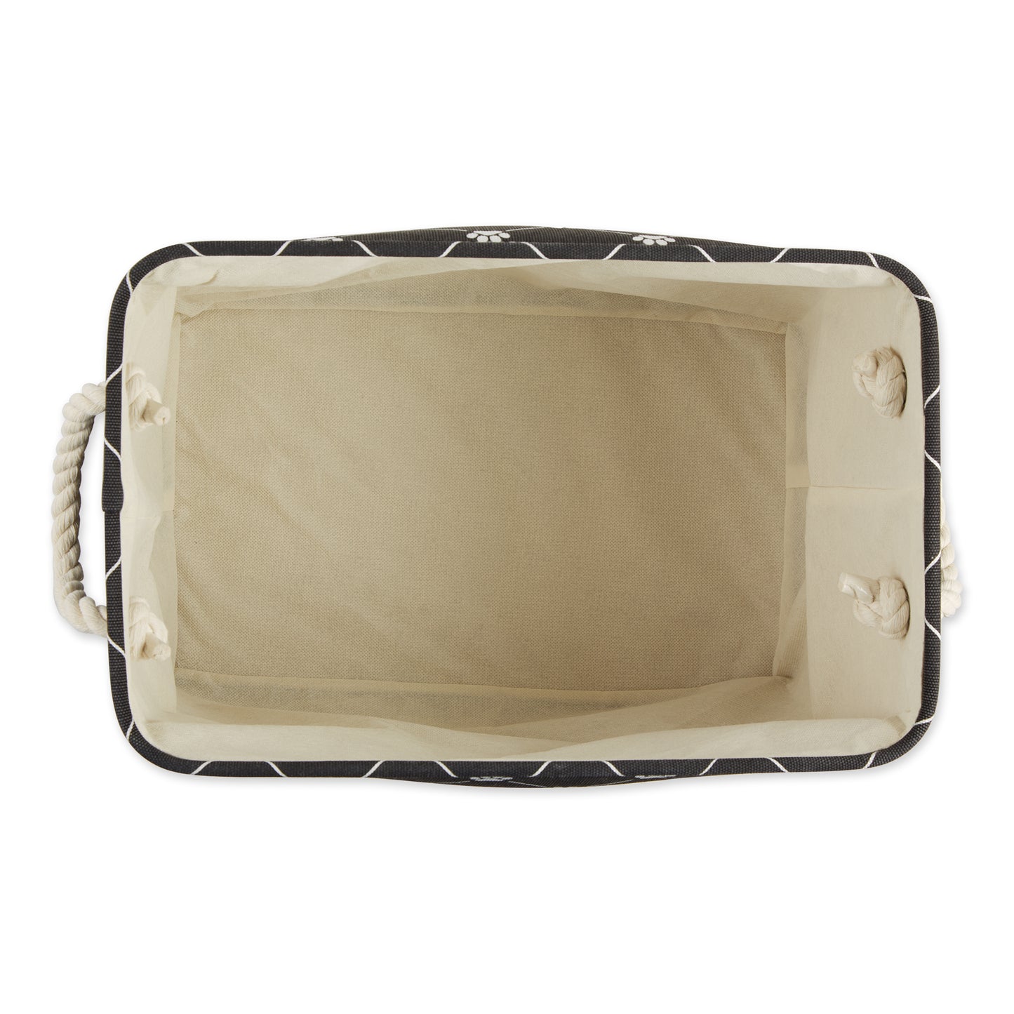 Bone Dry Collapsible Pet Storage Bin, Trellis Paw Print, Black, Large - 17.5x12x15"