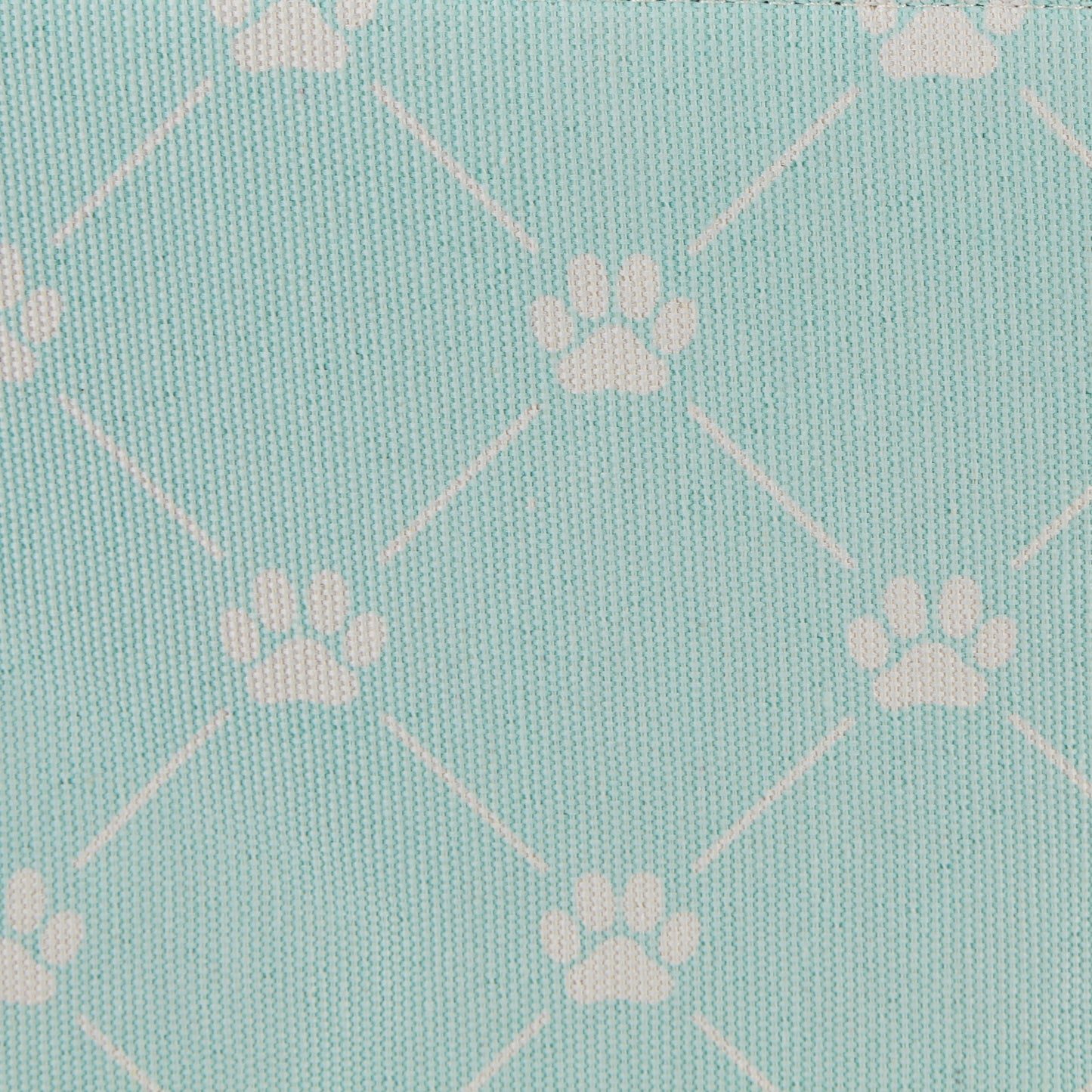 Polyester Pet Bin Trellis Paw Light Aqua Round Small 9X12X12