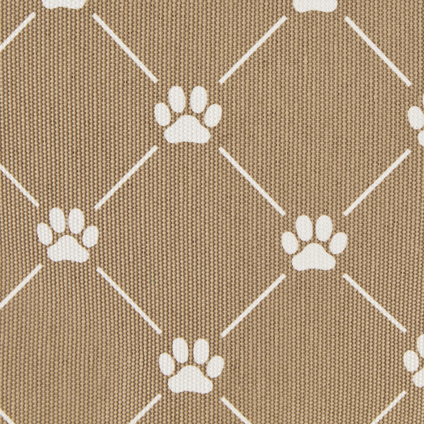 Collapsible Pet Storage Collapsible Bin, Trellis Paw Print, Taupe, Small Round - 12x9"