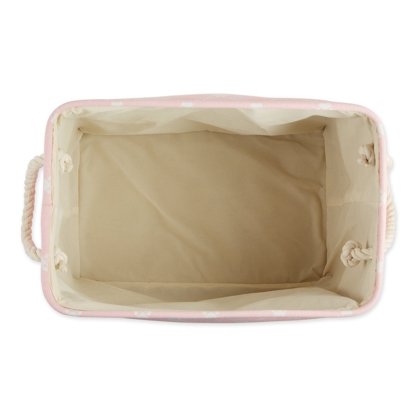Collapsible Pet Storage Bin, Trellis Paw Print, Pink, Small - 14x8x9"