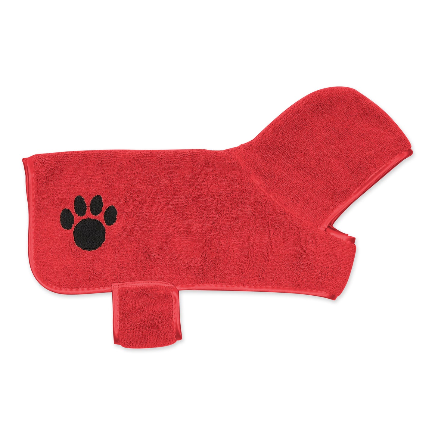 Red Embroidered Paw Small Pet Robe