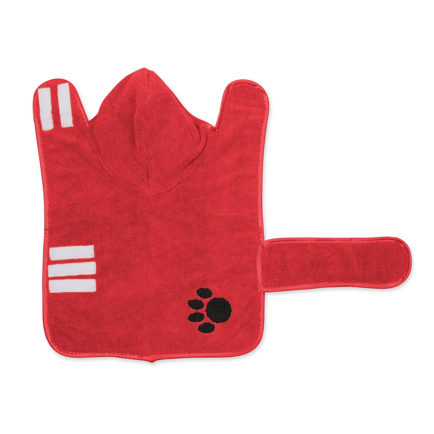 Red Embroidered Paw Small Pet Robe
