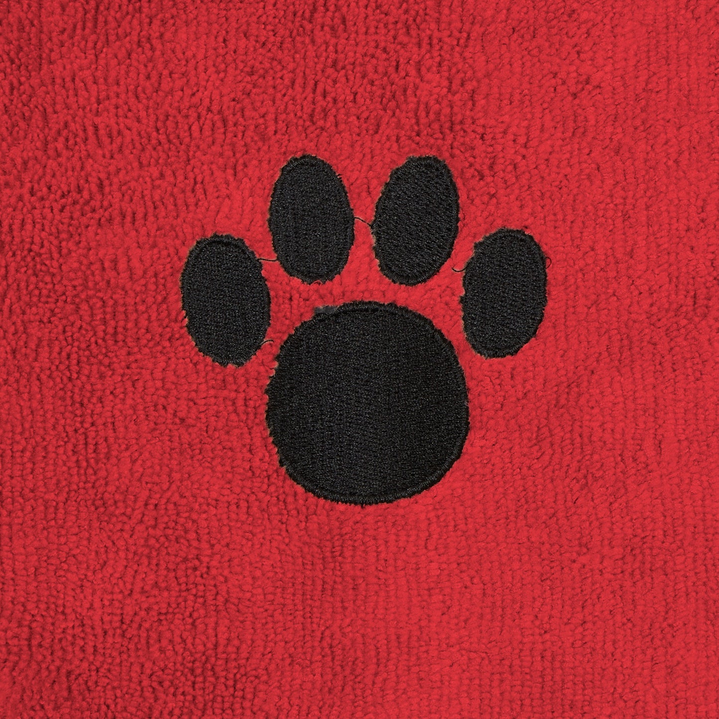 Red Embroidered Paw Small Pet Robe