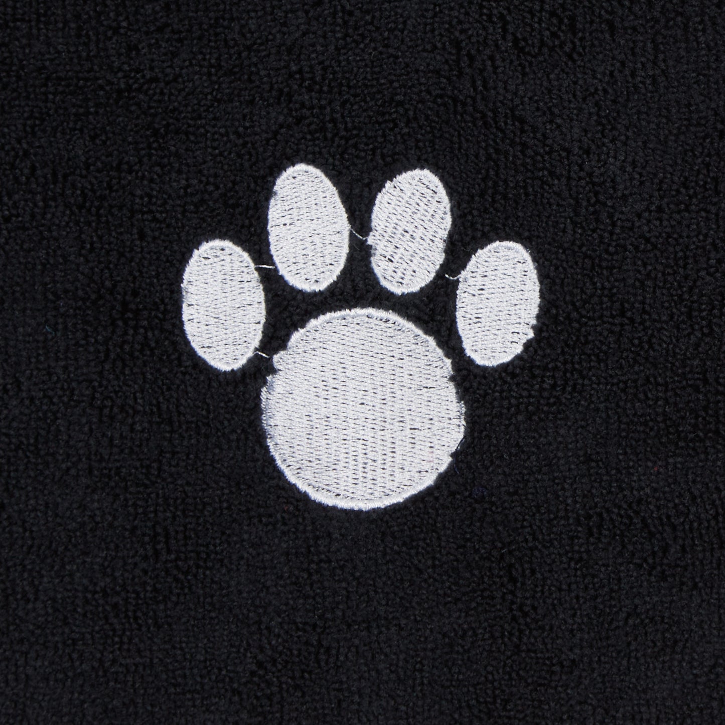 Bone Dry Small Pet Towel Set - 3 Pack - Embroidered Paw, Black, 15x30"