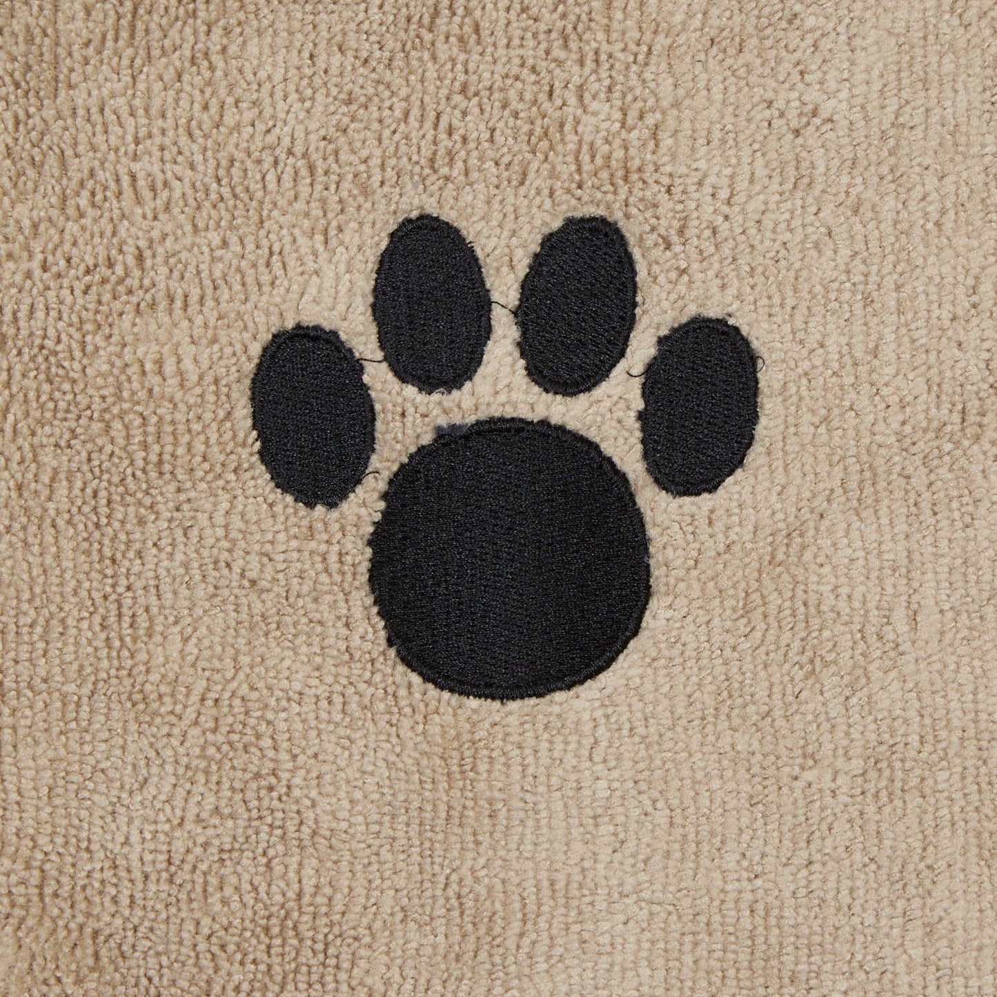 Bone Dry Small Pet Towel Set - 3 Pack - Embroidered Paw, Taupe, 15x30"