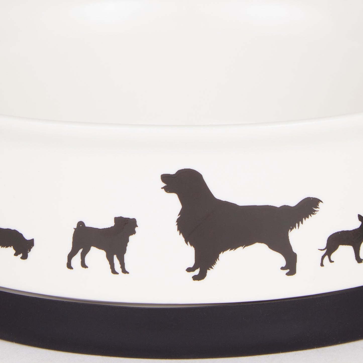 Black/White Dog Show Pet Bowl Set of 2, Medium - 1.5 C. Capacity