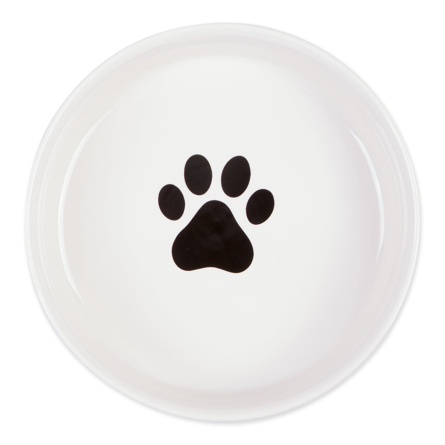 Black/White Dog Show Pet Bowl Set of 2, Large 3.75 C. Capacity