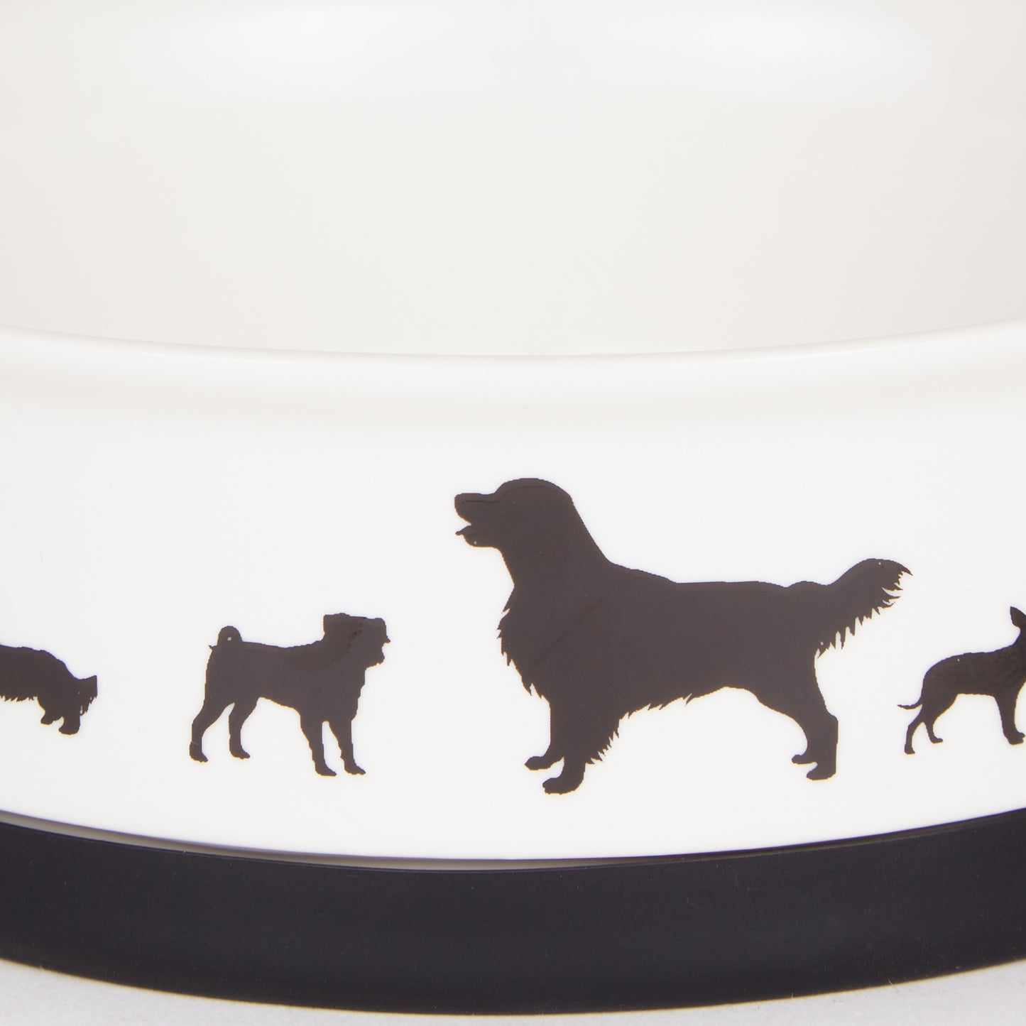 Black/White Dog Show Pet Bowl Set of 2, Large 3.75 C. Capacity