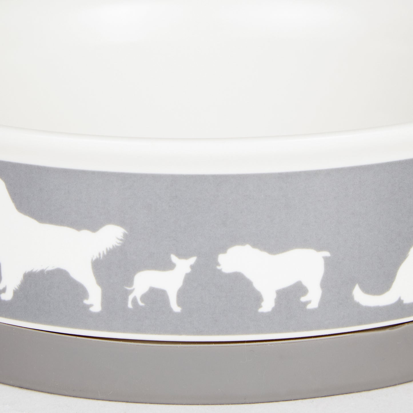 Gray Dog Show Pet Bowl Set of 2, Large 3.75 C. Capacity