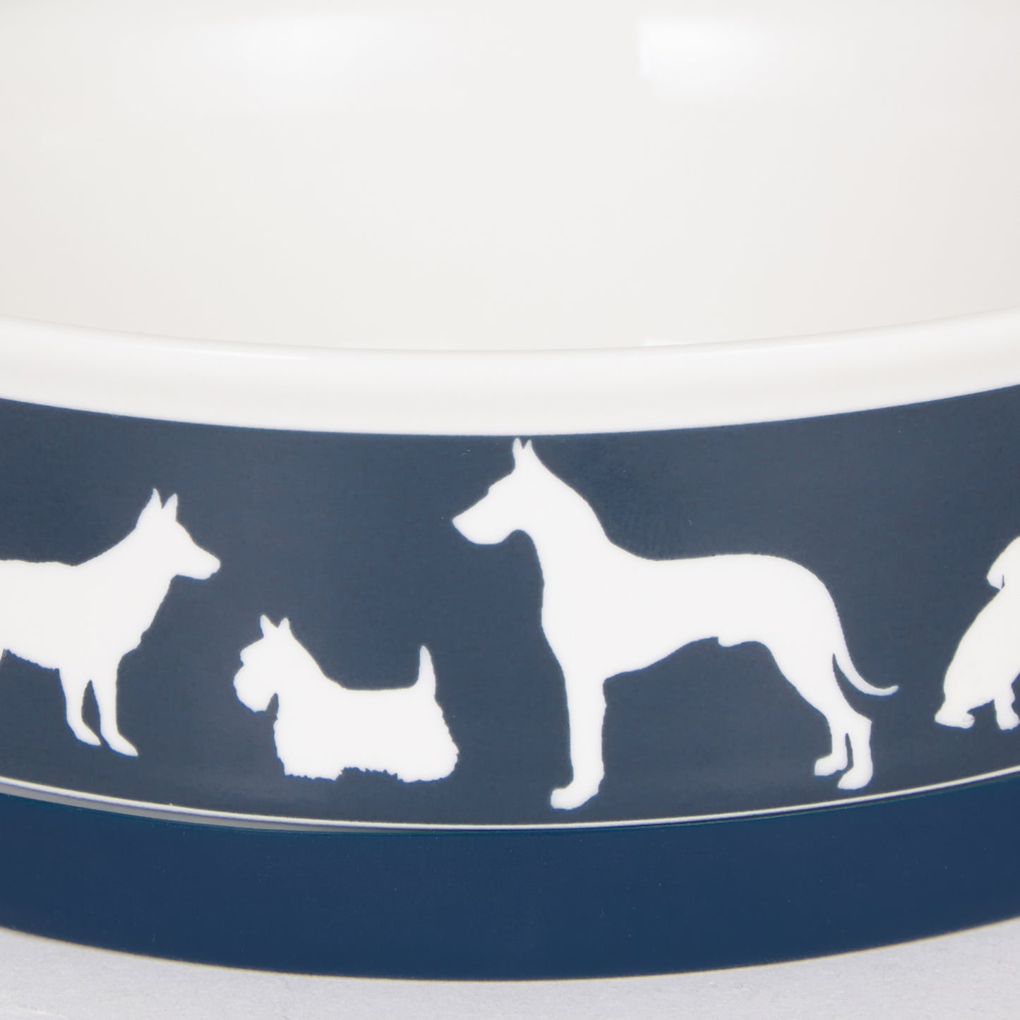 Navy Dog Show Pet Bowl Set/2, Small - 3/4 C Capacity