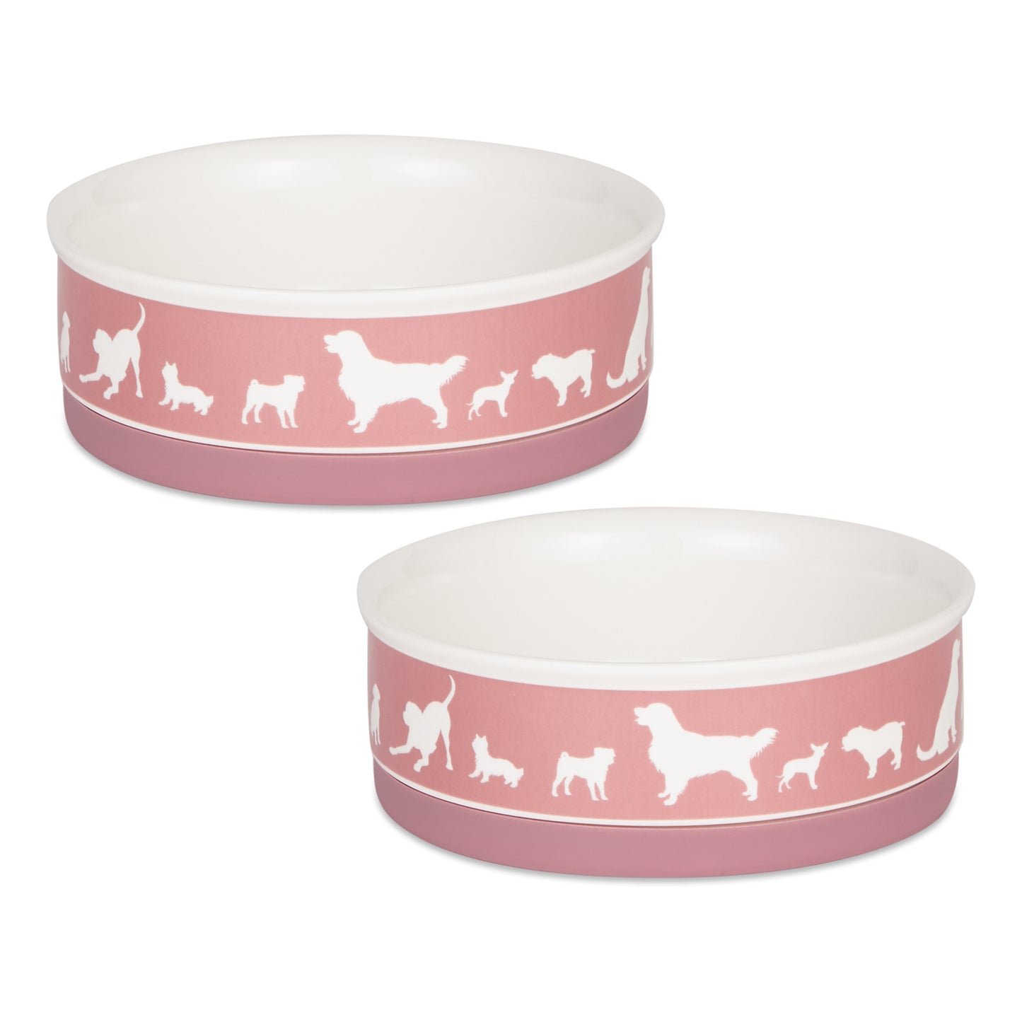 Rose Dog Show Pet Bowl Set/2, Medium - 1.5 C. Capacity