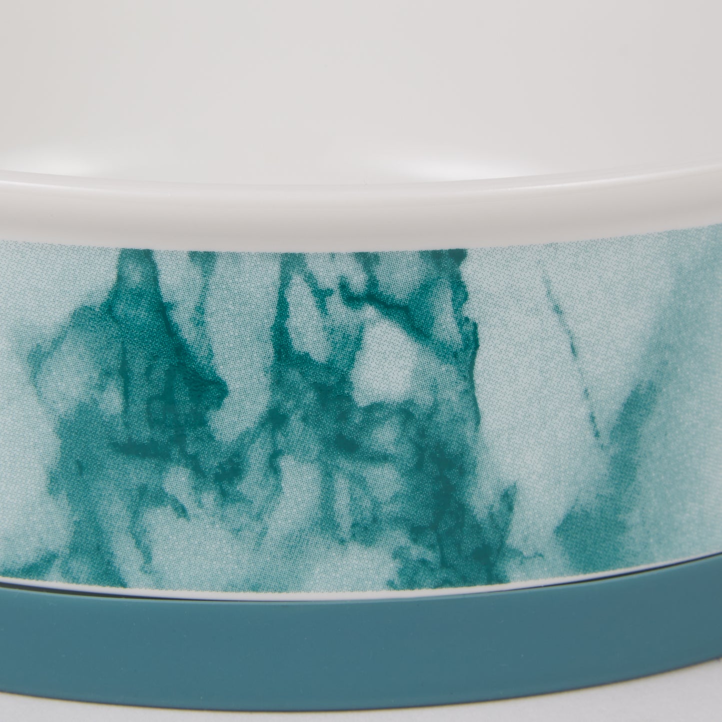 Pet Bowl Teal Marble Medium 6Dx2H Set of 2