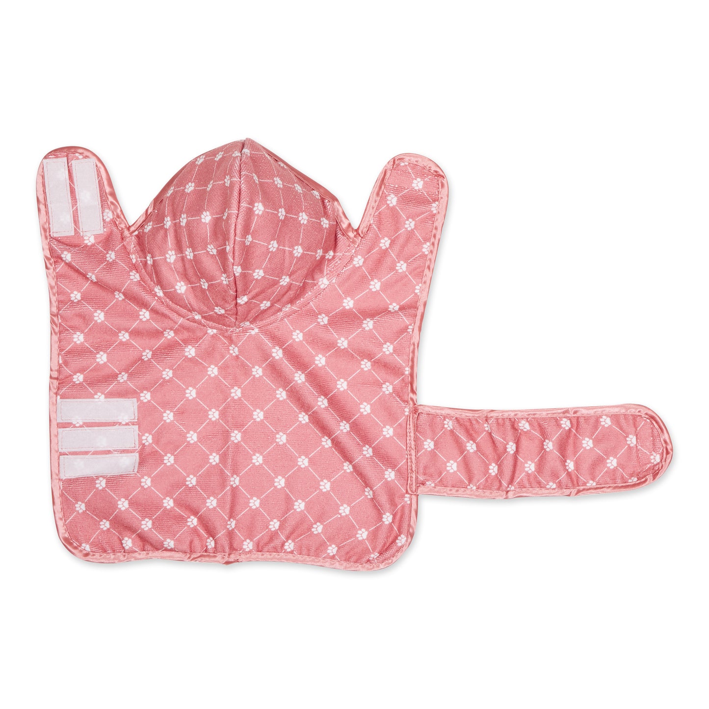Microfiber Pet Robe, Trellis Paw Print - Rose - X-Small, up to 10 Lbs