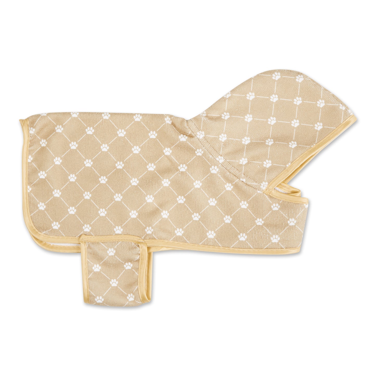 Taupe Printed Trellis Paw Print X-Small, up to 10 Lbs