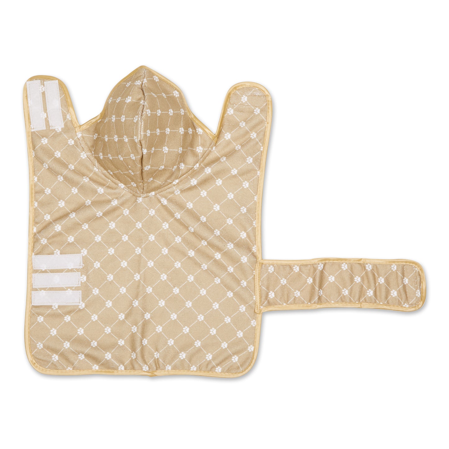 Taupe Printed Trellis Paw Print Small Pet Robe - 10-20 Lbs