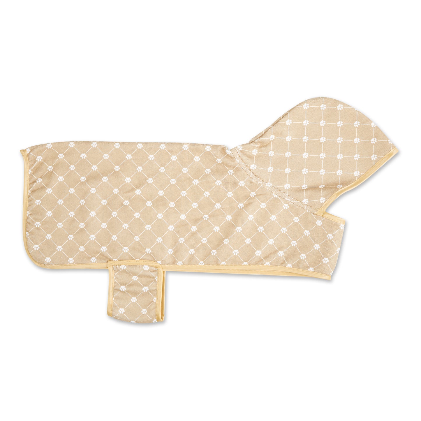 Taupe Printed Trellis Paw Medium Pet Robe