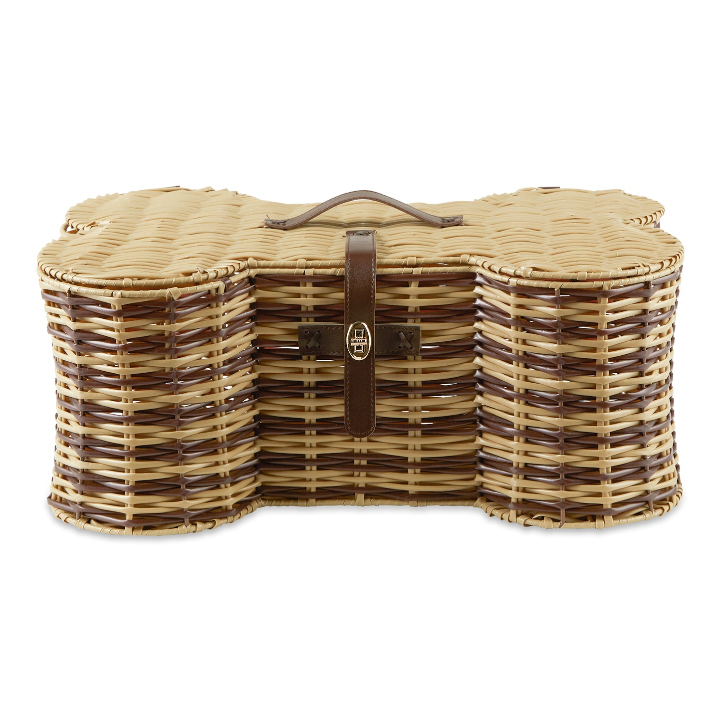Bone Dry Pet Toy Storage Basket, Bone Shaped, Stripe, Large - 24x15x9"