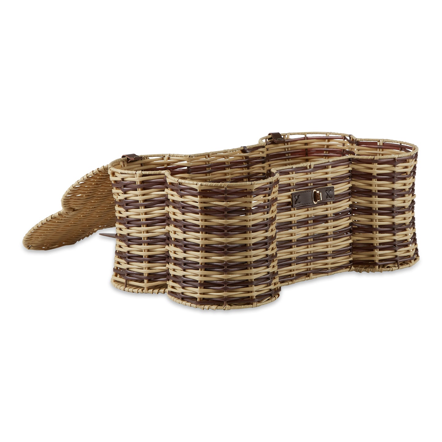 Bone Dry Pet Toy Storage Basket, Bone Shaped, Stripe, Large - 24x15x9"