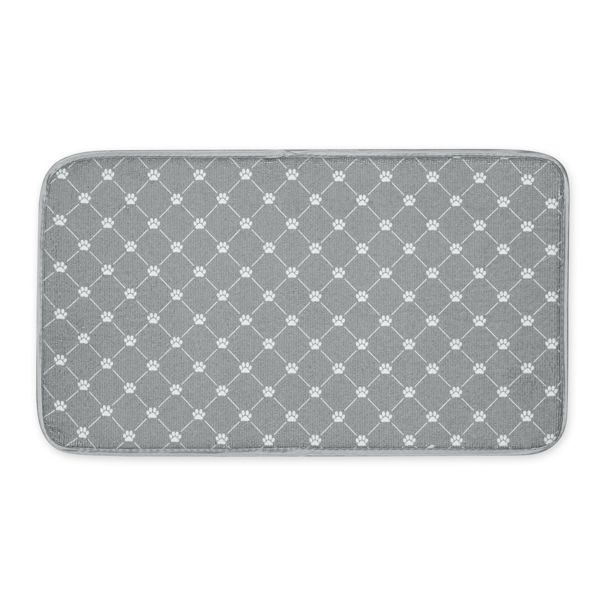 Gray Printed Trellis Paw Pet Mat Small