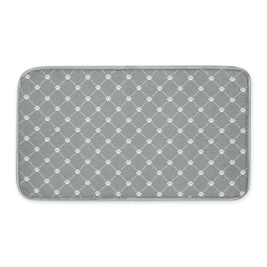 Gray Printed Trellis Paw Pet Mat Small
