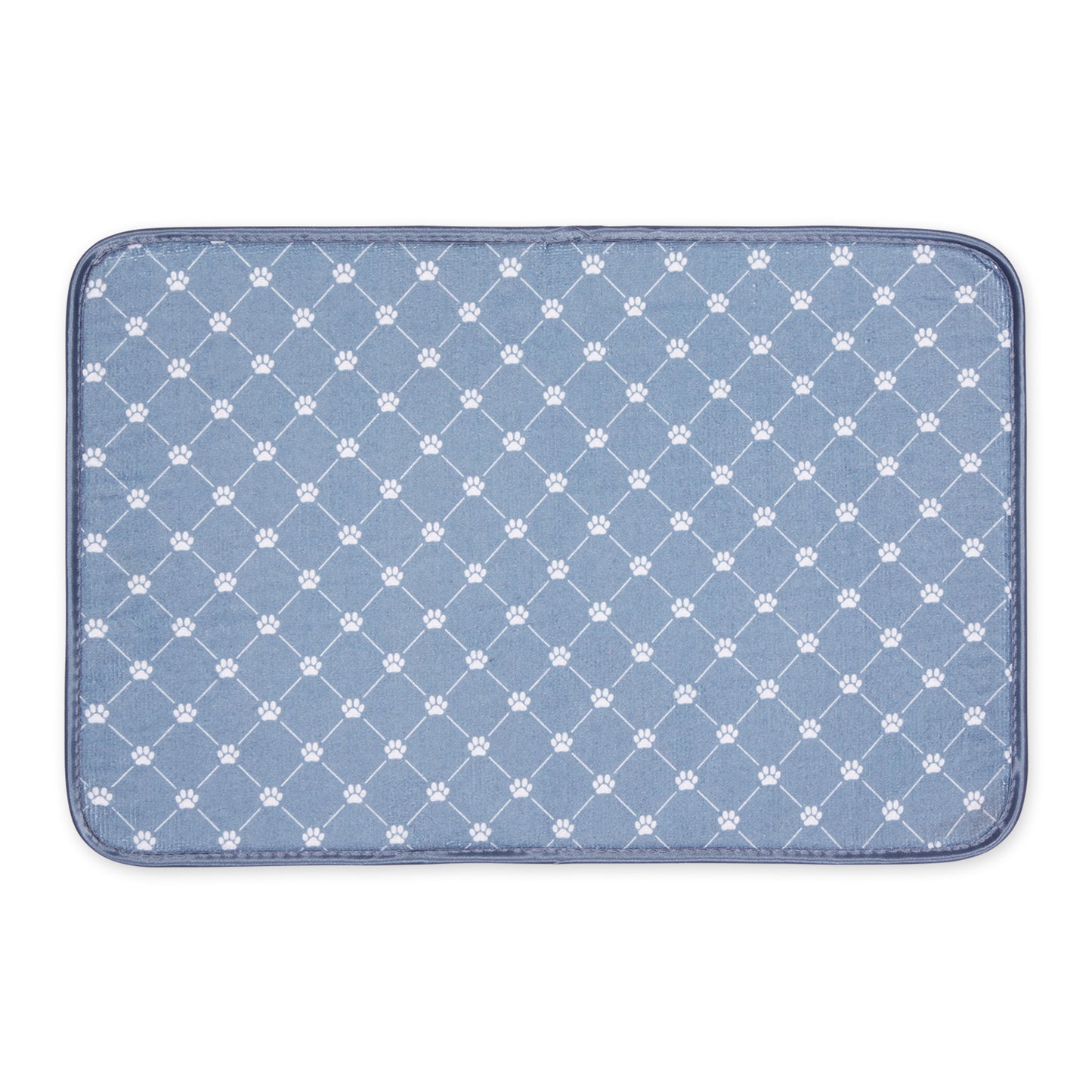Stonewash Blue Printed Trellis Paw Pet Mat