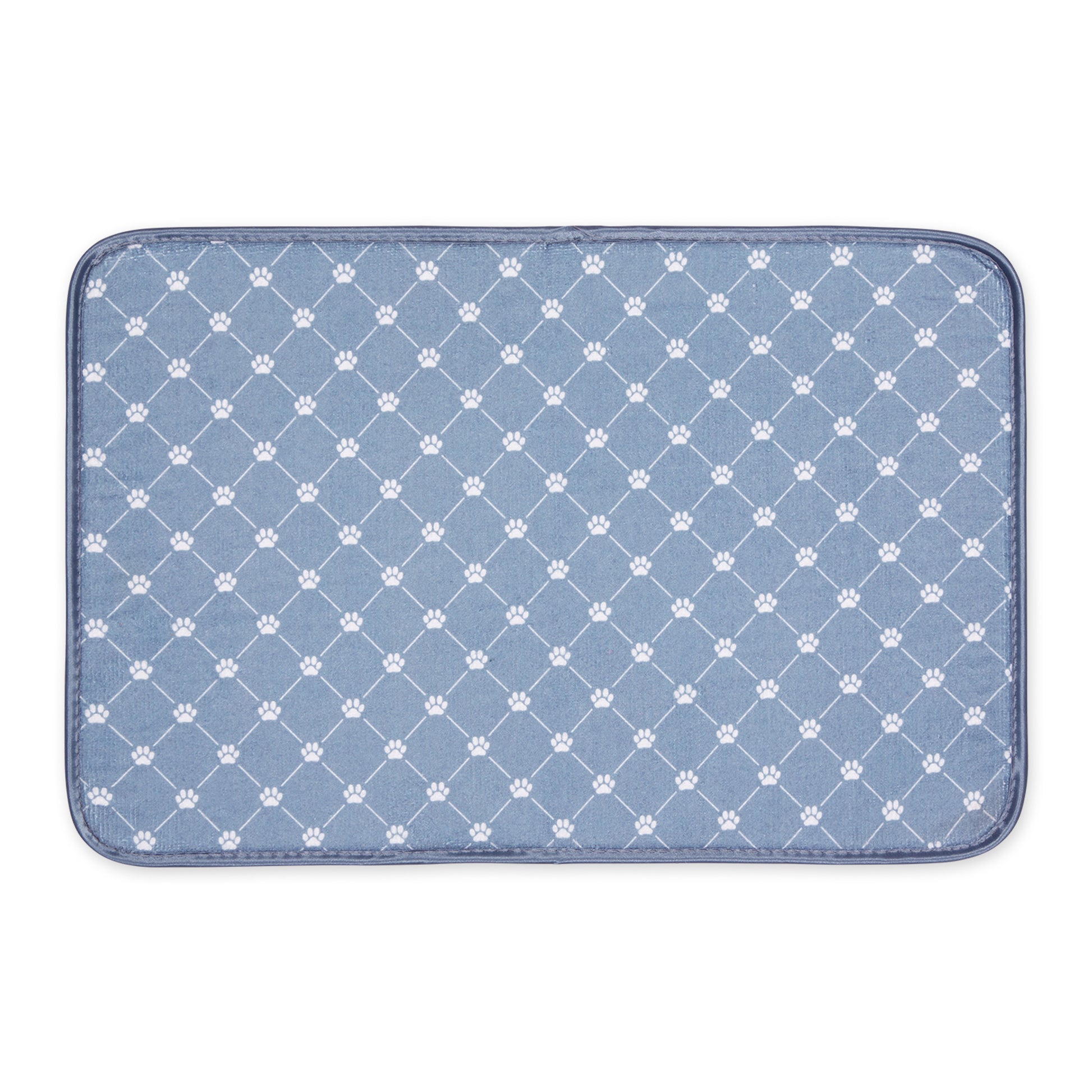 Stonewash Blue Printed Trellis Paw Pet Mat