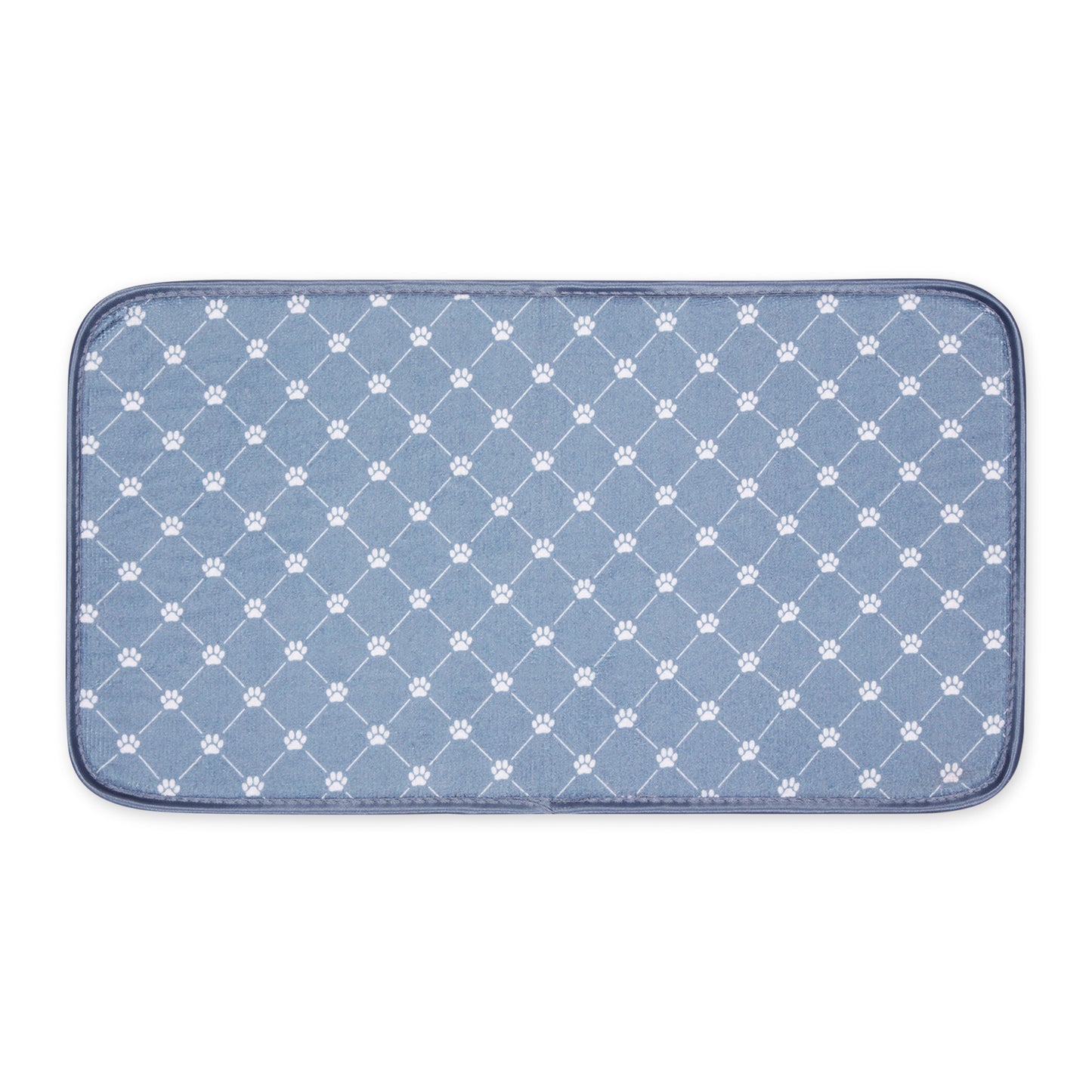 Stonewash Blue Printed Trellis Paw Pet Mat Small