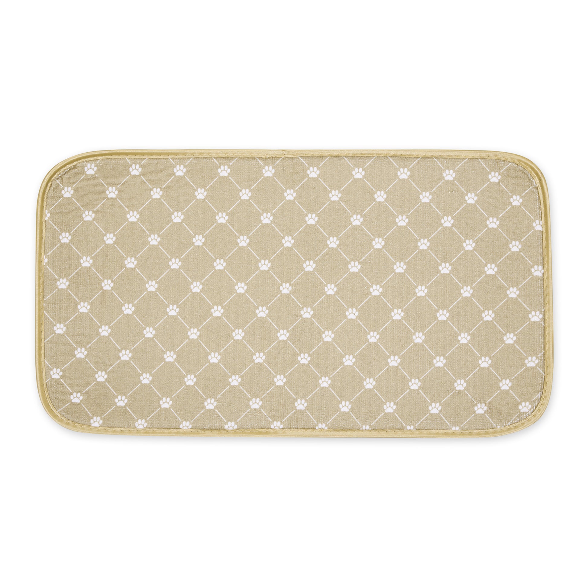 Taupe Printed Trellis Paw Pet Mat Small