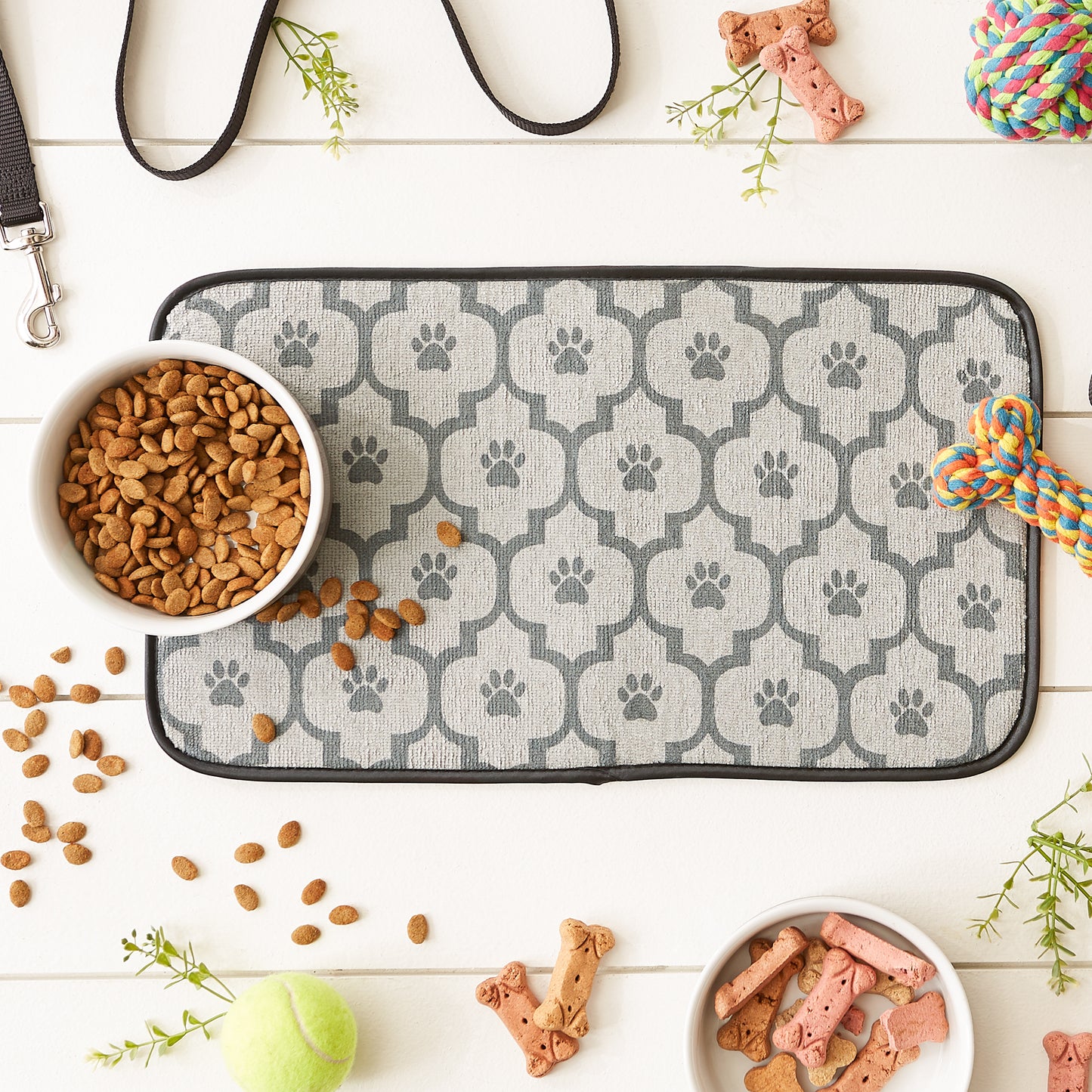 Gray Lattice Paw Pet Mat Small