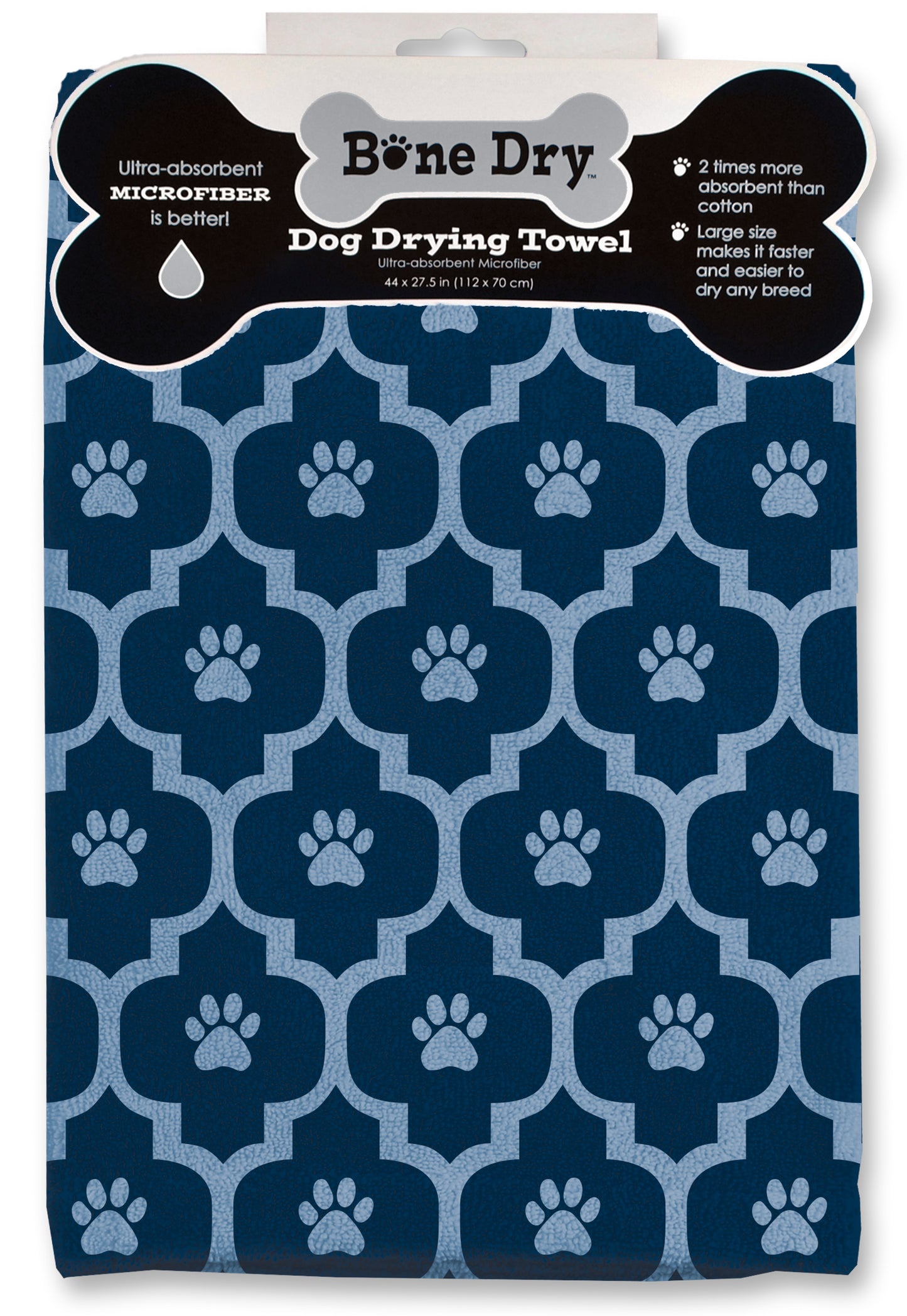 Navy Moroccan Printed Pet Towel