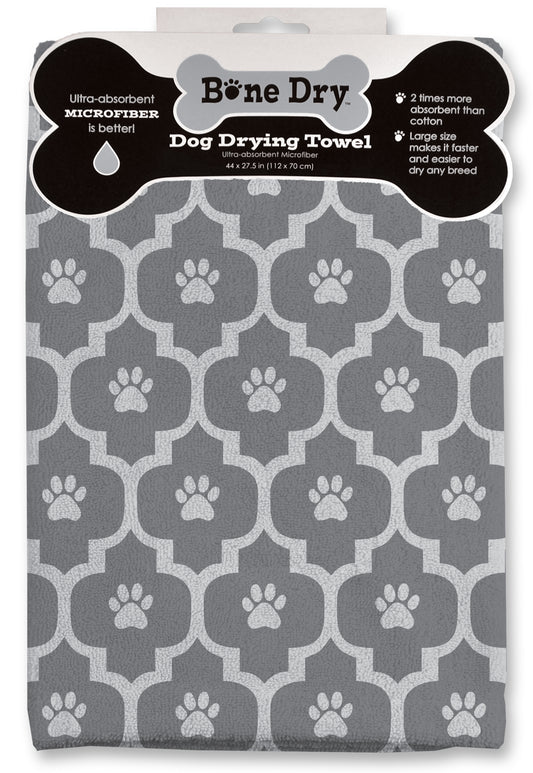Gray Moroccan Printed Pet Towel