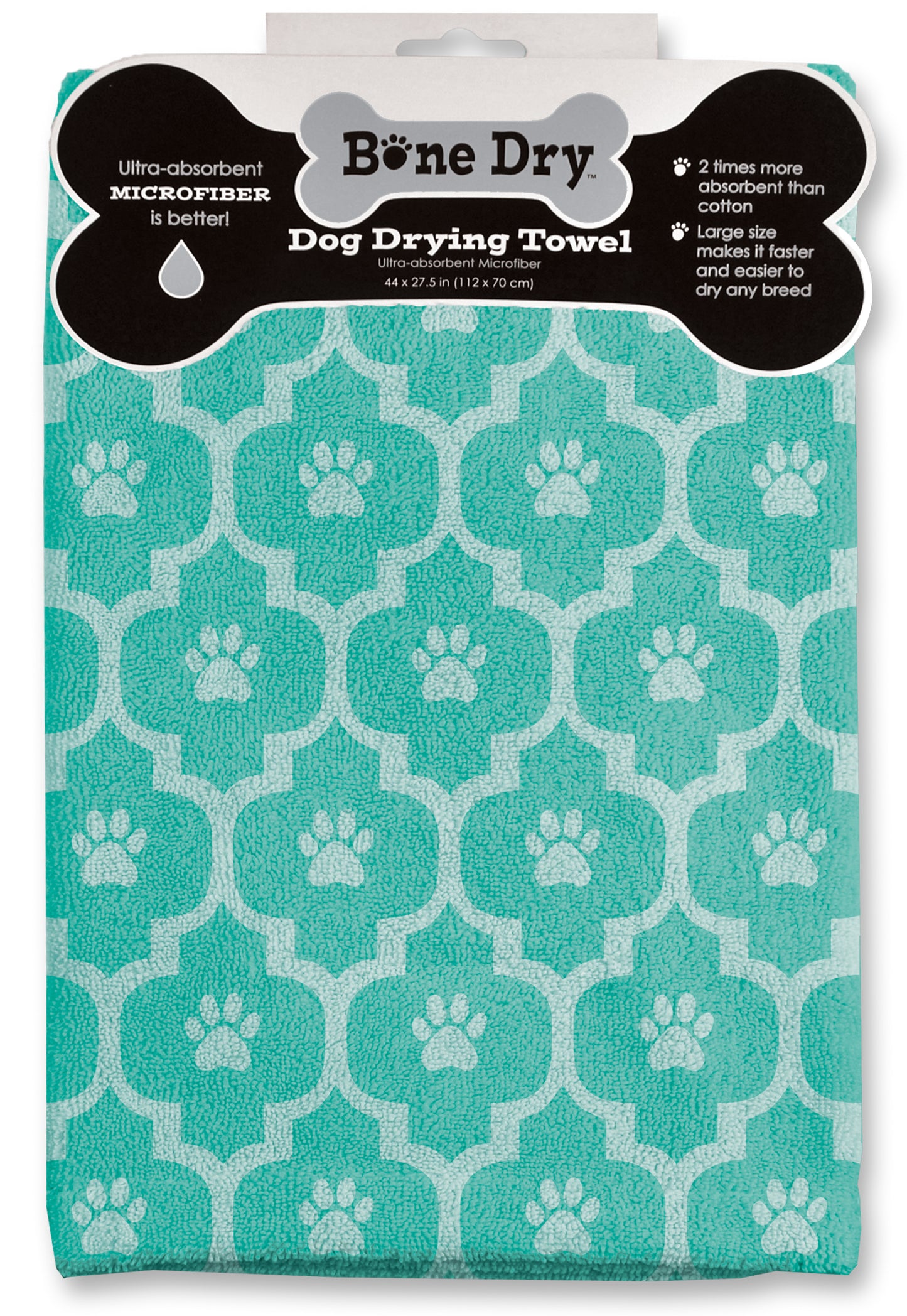Aqua Moroccan Printed Pet Towel