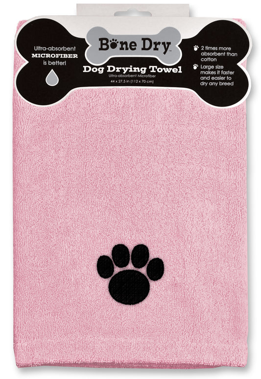 Pink Emb Paw  Microfiber Drying Towel