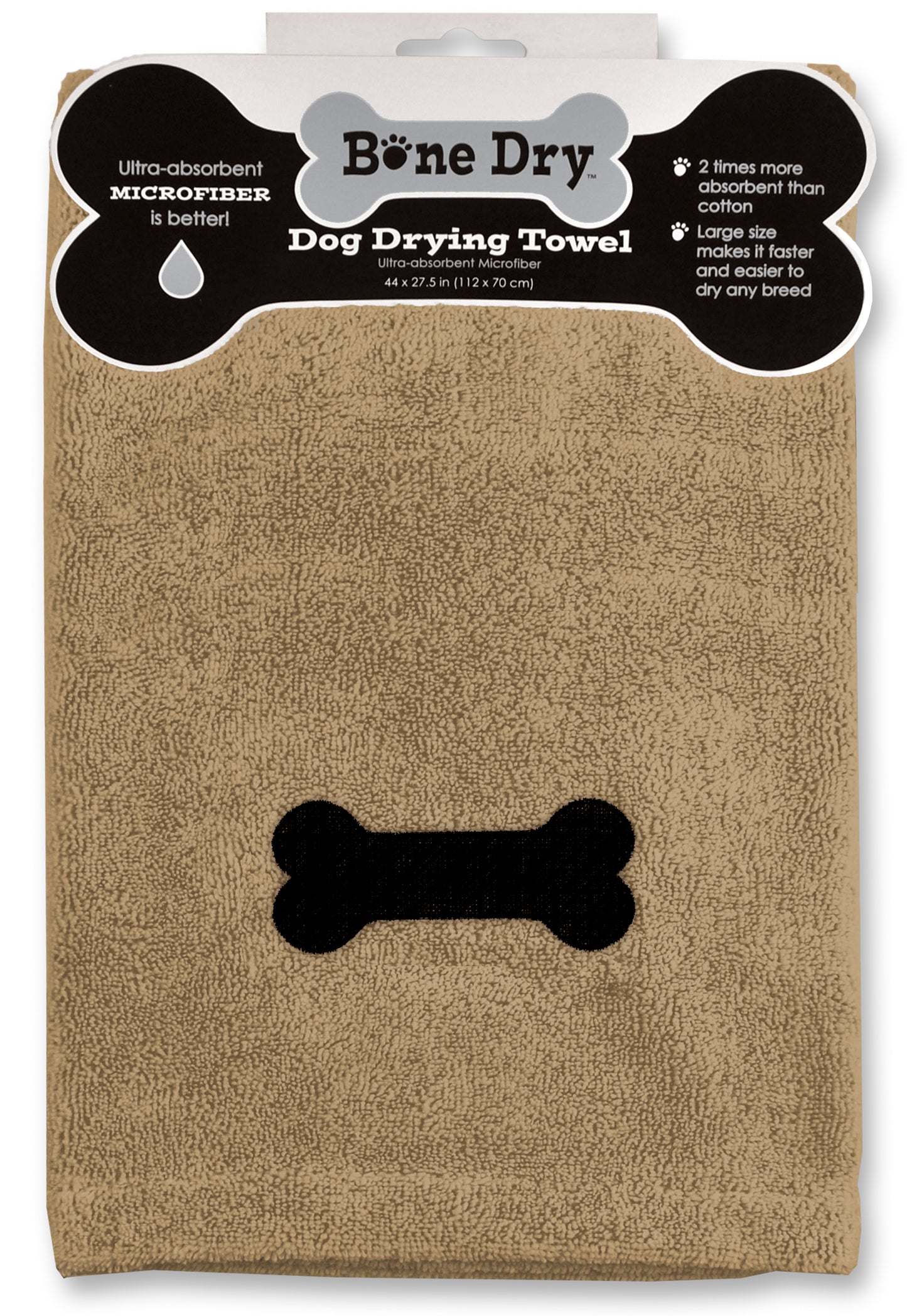 Taupe Emb Bone Microfiber Drying Towel