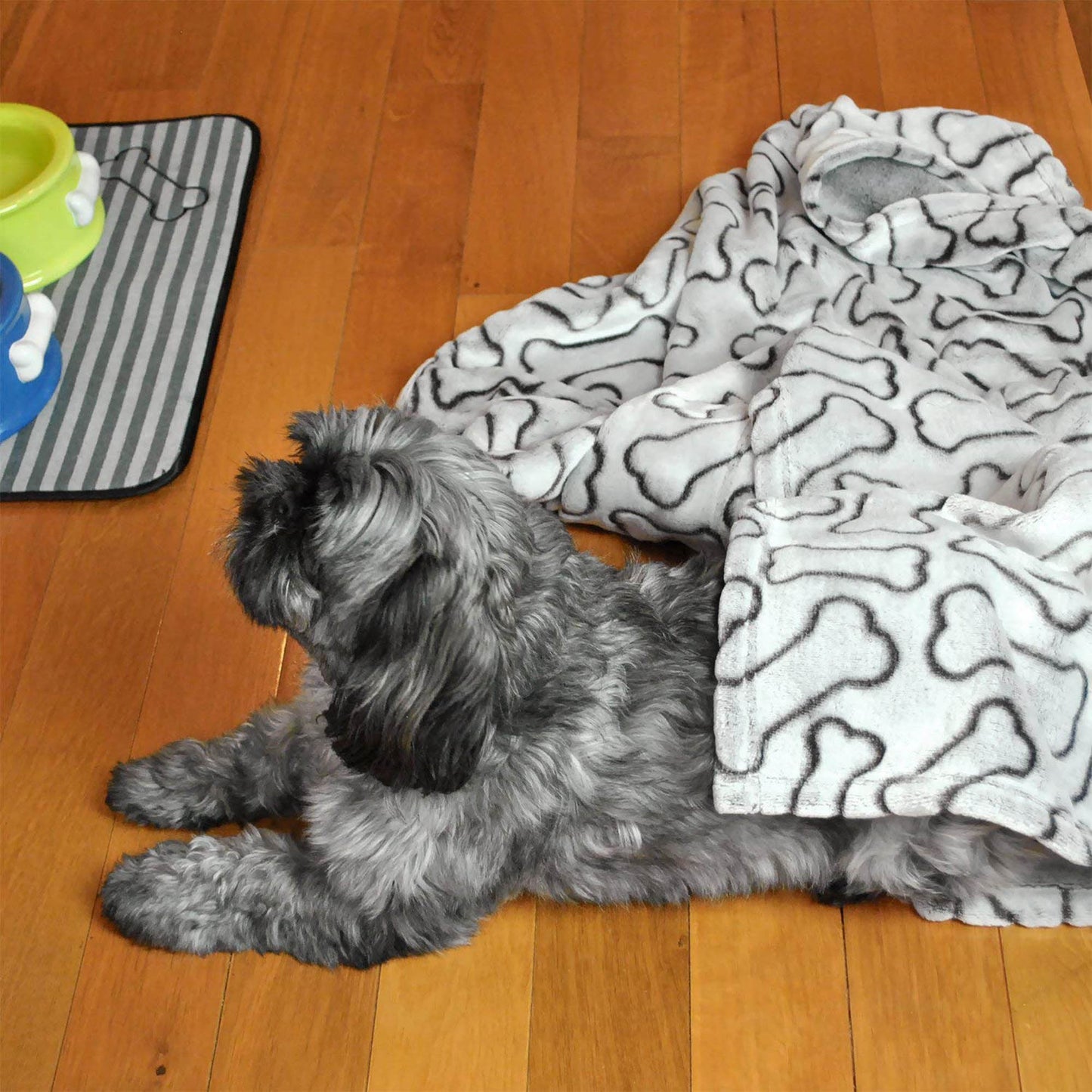 Bone Dry Fleece Pet Blanket, Embossed Bone Print, Pink - 36x48"