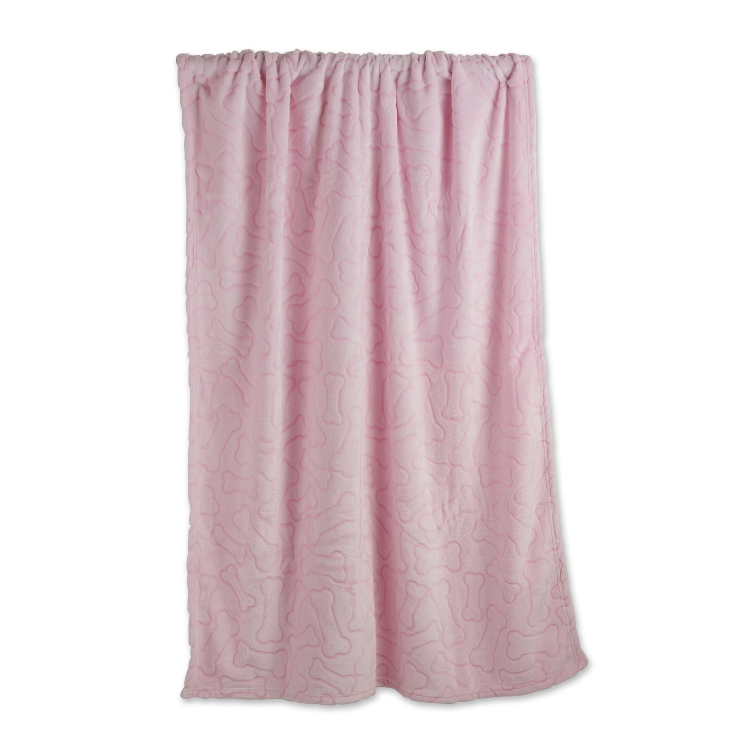 Bone Dry Fleece Pet Blanket, Embossed Bone Print, Pink - 36x48"
